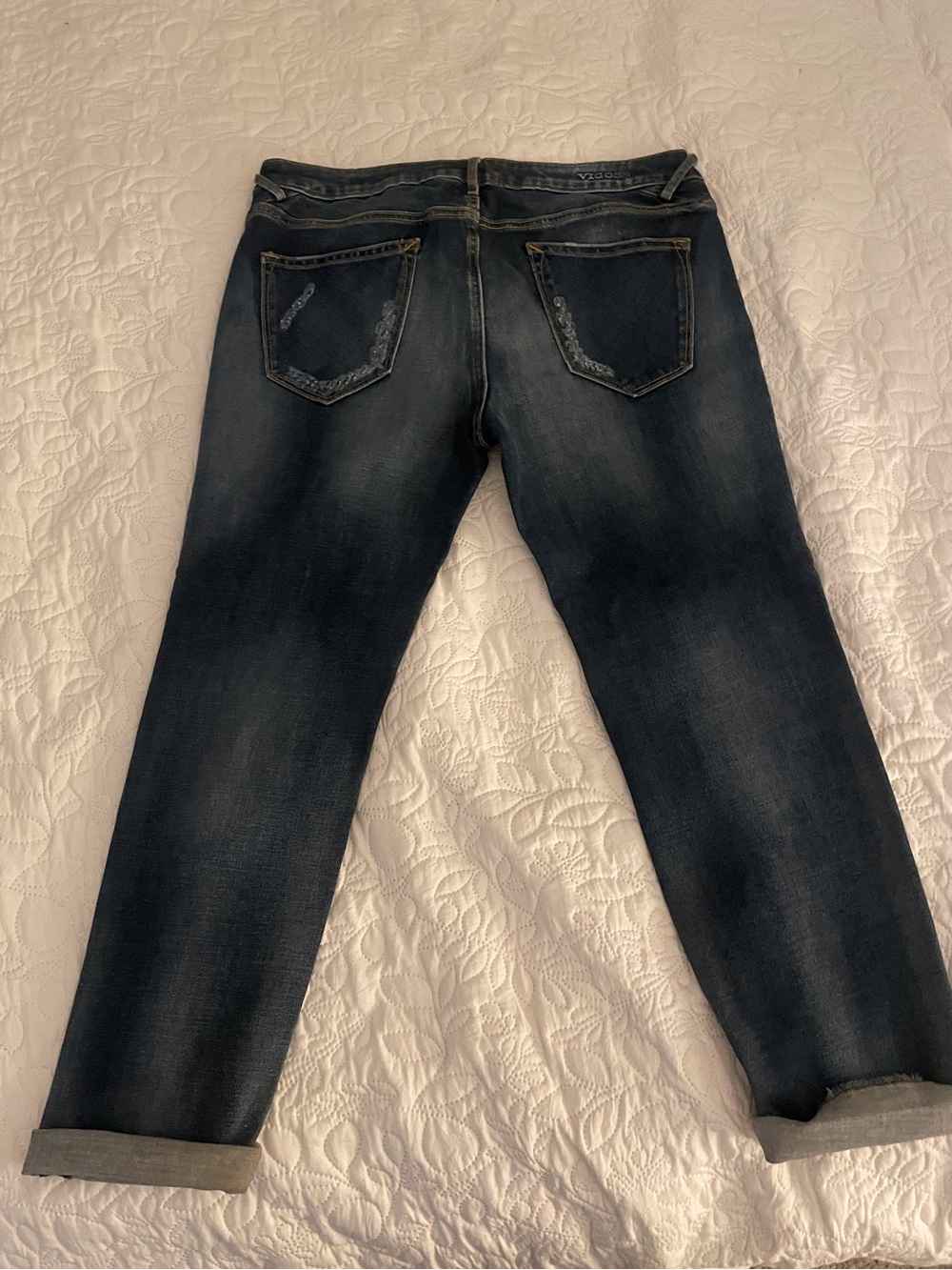 Vigoss Women’s Boyfriend Jeans in Dark Blue Wash
